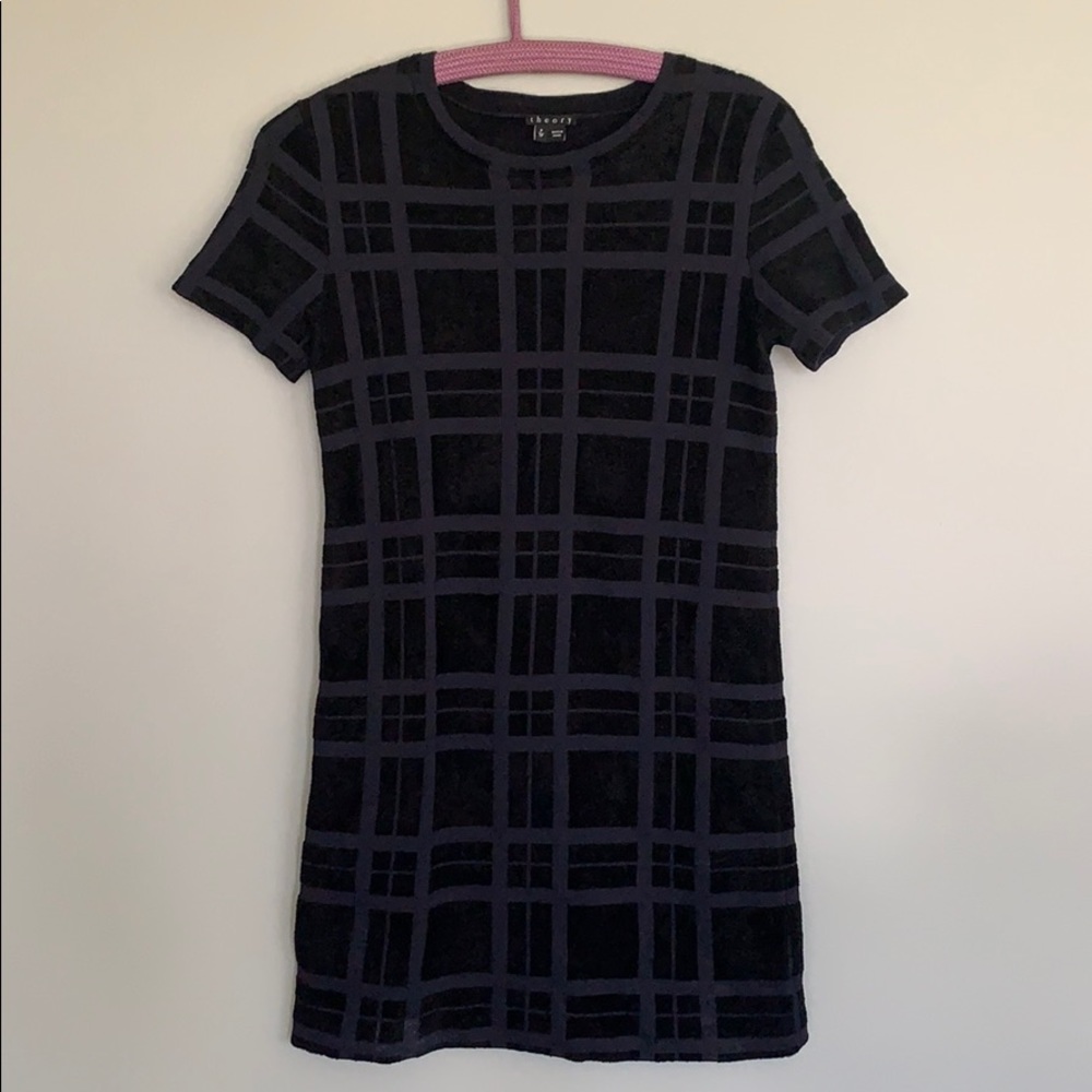 THEORY geometric soft “sweater” dress